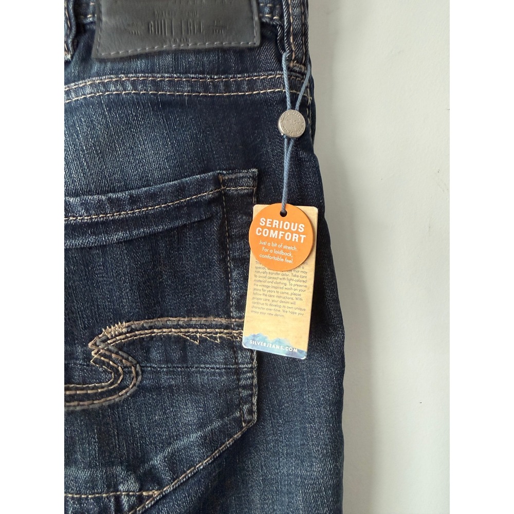 Silver Jeans Co Allan Classic Fit Straight Leg Dark Wash Jeans 32x32 New NWT - Picture 4 of 15